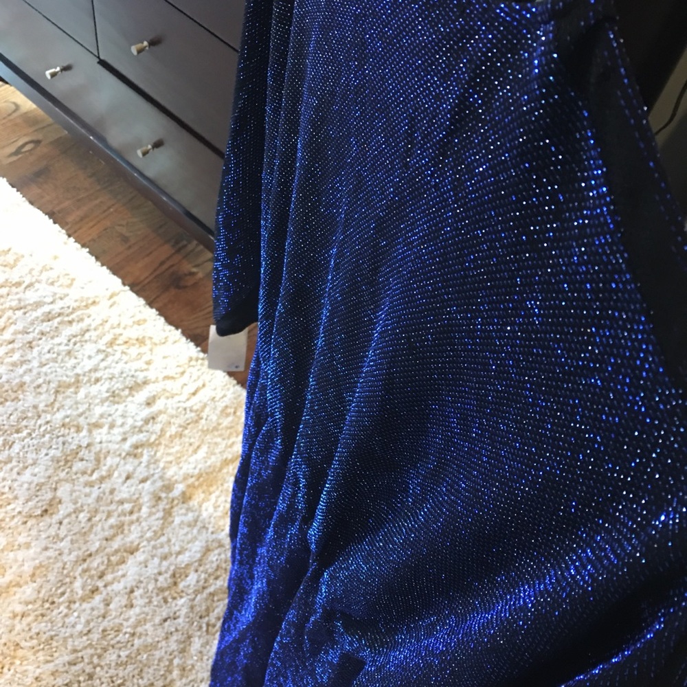 Zara metallic blue dress V neck size S - Picture 7 of 7